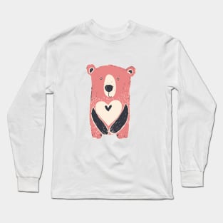 Teddy Bear with a heart. Valentine's Day Gift Long Sleeve T-Shirt